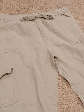 Nicole Miller New York 100% Linen Pants Womens Size L